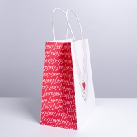 Пакет подарочный крафтовый, упаковка, &laquo;Сердце&raquo;, 22 х 25 х 12 см