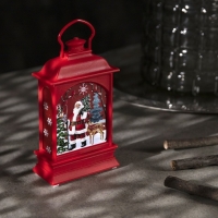 Светодиодная фигура &laquo;Фонарь с Дедом Морозом&raquo; 7 &times; 13 &times; 3.5 см, пластик, батарейки AG13х3 (в комплекте), свечение тёплое белое