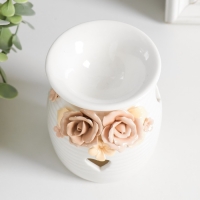 Аромалампа керамика "Розочки и незабудки с сердечком" МИКС 7,5х7,5х9,5 см