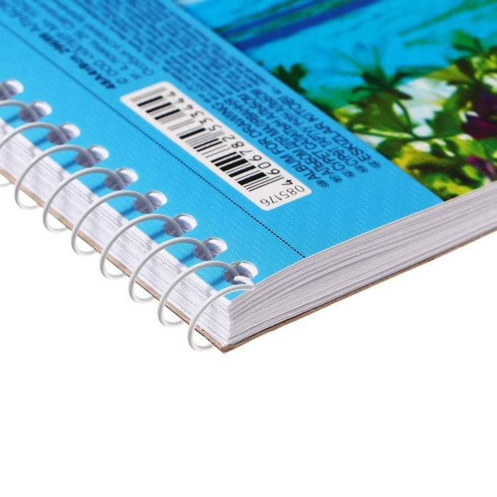 Альбом для рисования А4, 48 листов на гребне "Очарование природы", обложка мелованный картон, тиснение, блок 100 г/м2, МИКС