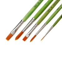 Набор кистей синтетика ZOO, круглые (№ 1, 3, 5) и плоские (№ 6, 8)