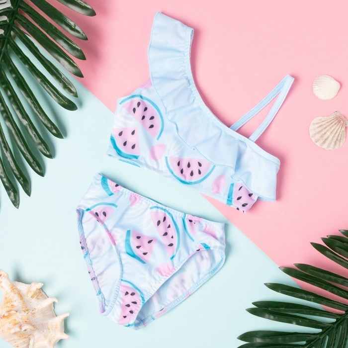 Купальник детский KAFTAN &laquo;Арбузы&raquo;, рост 110-116 (32), цвет голубой