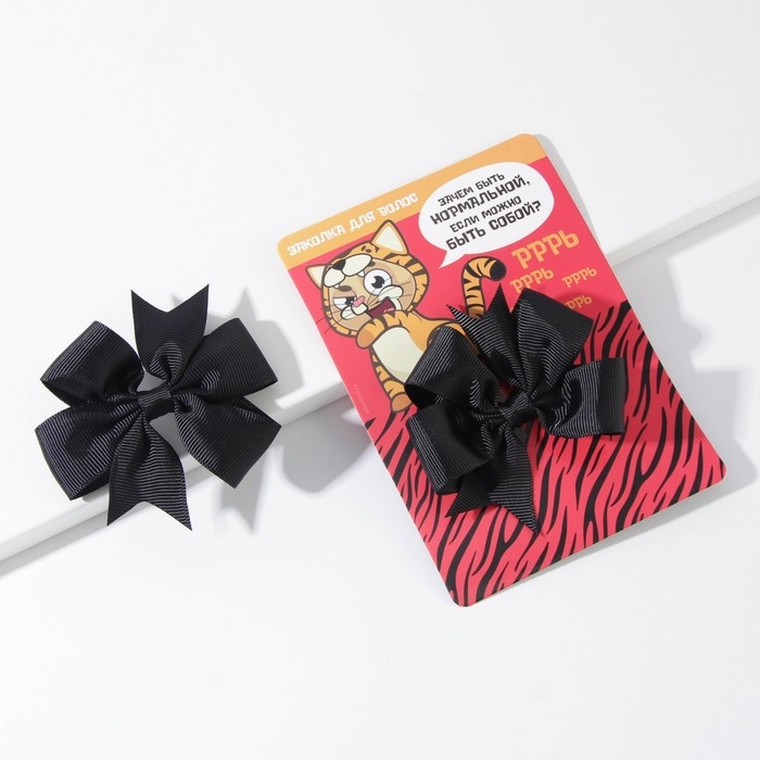 Заколка для волос с бантом &laquo;Котик&laquo; 10 х 14 см