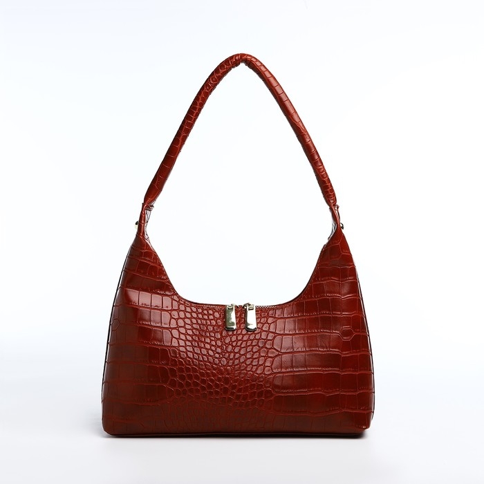 Сумка-багет на молнии, цвет бордовый