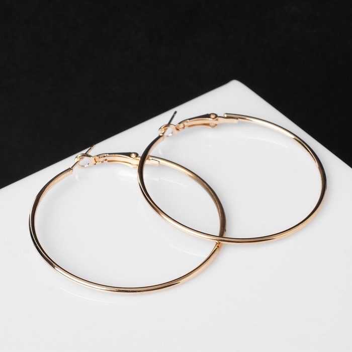 Серьги-кольца «Классика» d=5 см, цвет золото Серьги-кольца «Классика» d=5 см, цвет золото