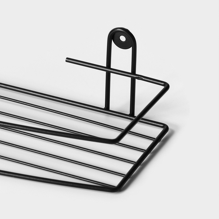 Полка для ванной прямая, 34&times;12&times;7,5 см, цвет черный