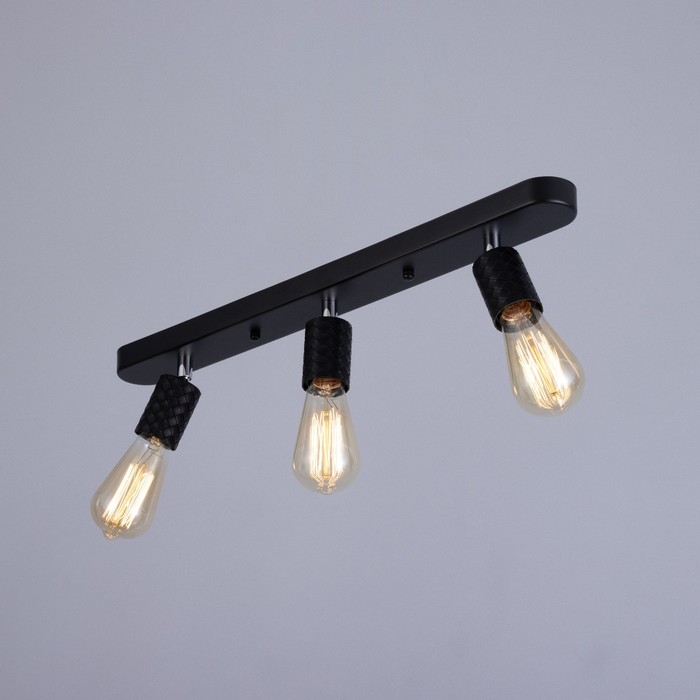 Потолочный светильник Потолочный светильник "Скин" 3хЕ27 40Вт черный 30х6х16см