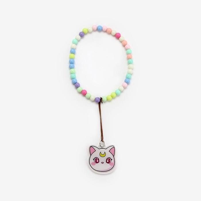 Брелок бусы для ключей &laquo;Белый кот&raquo;, 15 х 3 см