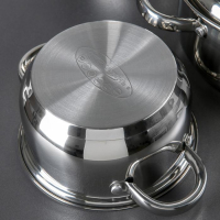 Набор кастрюль &laquo;Гретта&raquo;, 4 предмета: 1.8 л, 2.5 л, 3.4 л, 4.5 л, капсульное дно, индукция, нержавеющая сталь, AISI - 201