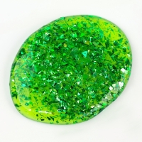 Слайм &laquo;Стекло&raquo; с зелёными блёстками слюда