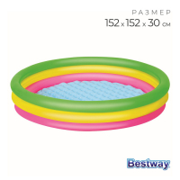 Бассейн надувной &laquo;Радуга&raquo;, 152 х 30 см, от 2 лет, 51103 Bestway