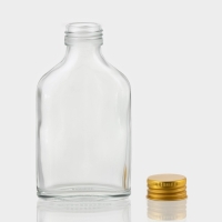 Бутыль стеклянная для соусов и масла с металлической крышкой, 150 мл, 6,5&times;3&times;12,5 см