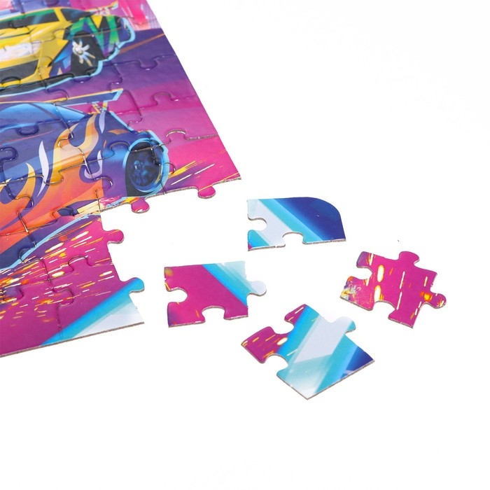 Набор с фигурными пазлами 4 в 1 &laquo;Ночные гонки&raquo;