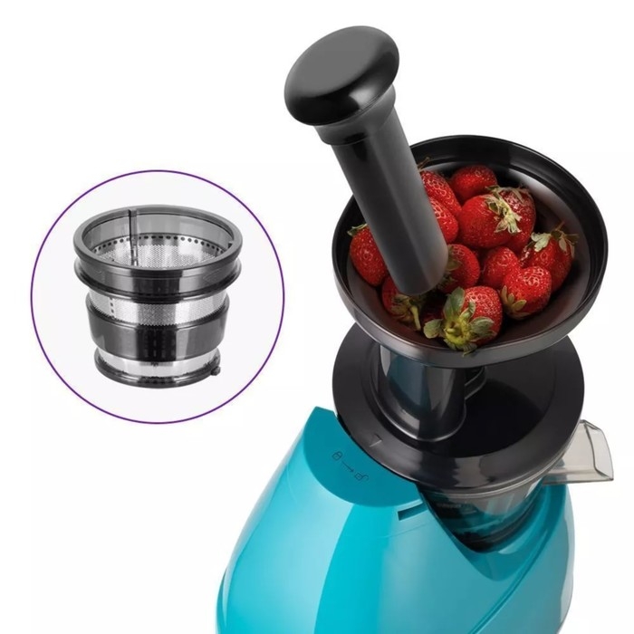 Соковыжималка Kitfort КТ-1161, шнековая, 150 Вт, 0.6/0.6 л, 50 об/мин, сине-чёрная Соковыжималка Kitfort КТ-1161, шнековая, 150 Вт, 0.6/0.6 л, 50 об/мин, сине-чёрная