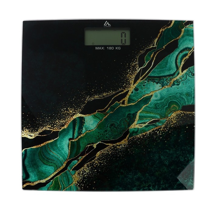 Весы напольные Luazon LVE-015 Весы напольные Luazon LVE-015 "Малахит", электронные, до 180 кг, 2хAAА (не в комплекте)