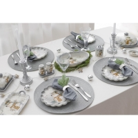 Блюдо сервировочное Доляна &laquo;Рождественский снеговик&raquo;, d=20 см, цвет белый