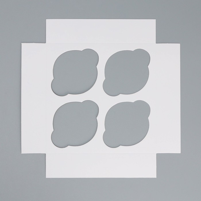 Коробка для капкейков, кондитерская упаковка двухсторонняя, 4 ячейки &laquo;С любовью&raquo;, 16 х 16 х 10 см