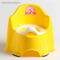 Горшок детский антискользящий &laquo;Комфорт&raquo; с крышкой, съёмная чаша, цвет жёлтый