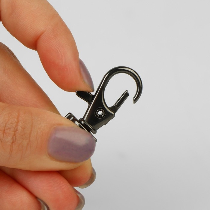 Карабин металлический, 37 &times; 12 мм / 9 &times; 1,7 мм, 10 шт, цвет чёрный никель