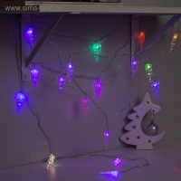 Гирлянда «Нить» 5 м с насадками «Льдинка», IP20, прозрачная нить, 20 LED, свечение мульти (RG/RB), мигание, 220 В Гирлянда «Нить» 5 м с насадками «Льдинка», IP20, прозрачная нить, 20 LED, свечение мульти (RG/RB), мигание, 220 В