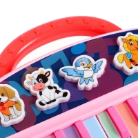 Пианино &laquo;Весёлые зверята&raquo;, звук, цвет голубой