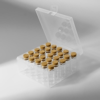 Набор баночек для хранения бисера, d = 2 × 4 см, 25 шт, в контейнере, 11 × 11 × 5 см Набор баночек для хранения бисера, d = 2 × 4 см, 25 шт, в контейнере, 11 × 11 × 5 см