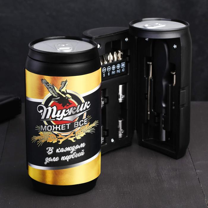 Набор инструментов в банке &laquo;Мужик может всё&raquo;, 13 предметов