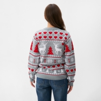 Джемпер вязаный KAFTAN "Новогодний" размер 52, серый