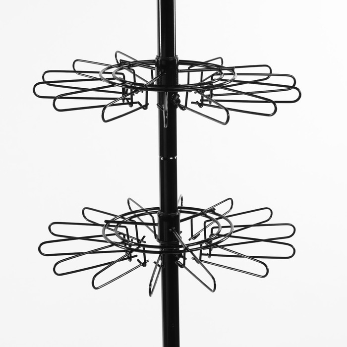 Вертушка, 5 ярусов по 14 крючков stop Lock. цвет чёрный, 40×40×178см Вертушка, 5 ярусов по 14 крючков stop Lock. цвет чёрный, 40×40×178см