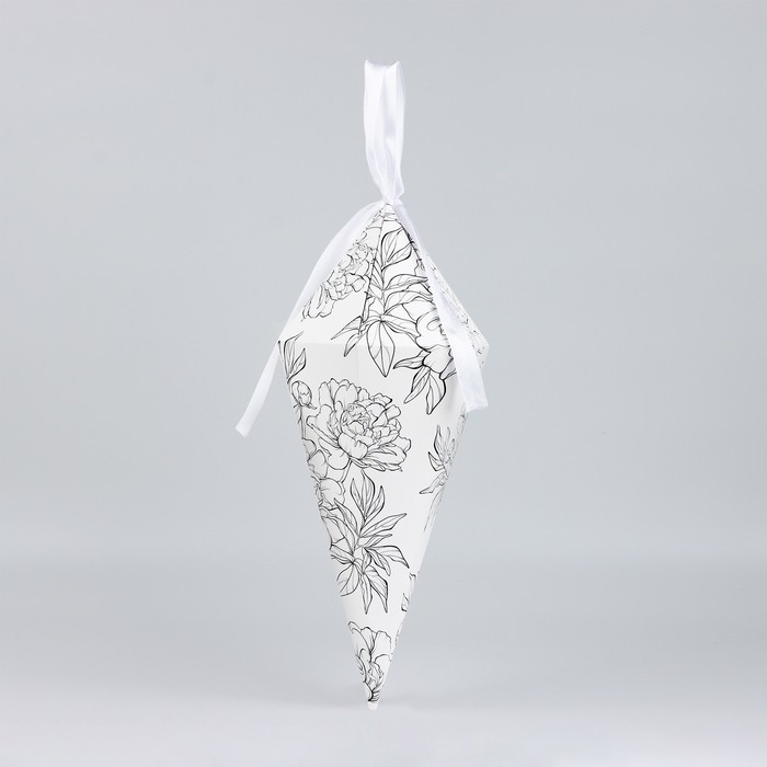 Переноска - шестиугольник для цветов &laquo;Контурные цветы&raquo;, белая, 15 х 35 х 15 см