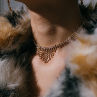 Колье &laquo;Водопад&raquo; мини, цвет белый в золоте, 30 см