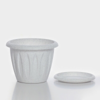 Горшок с поддоном «Фелиция», 400 мл, цвет мраморный Горшок с поддоном «Фелиция», 400 мл, цвет мраморный