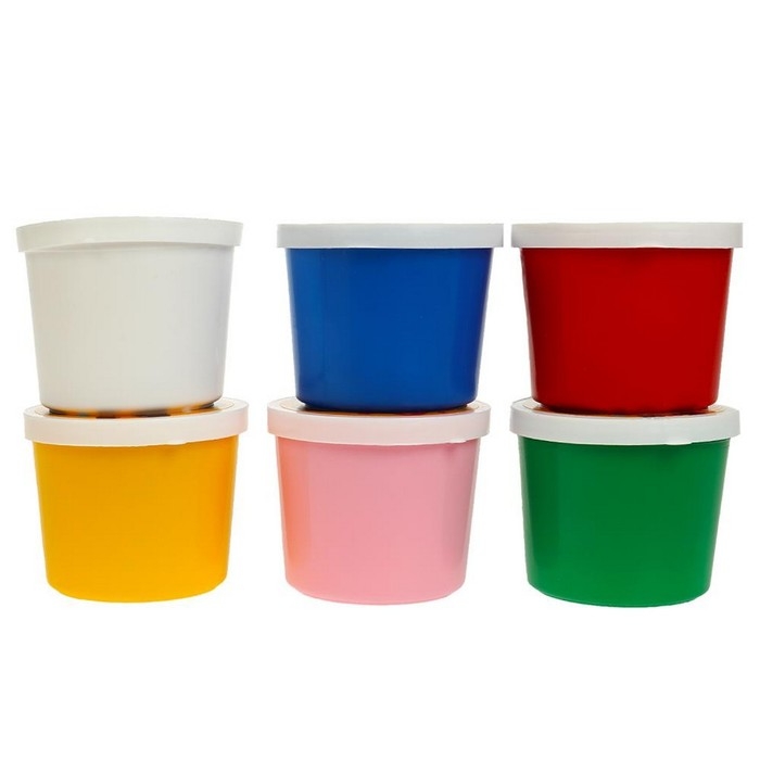 Тесто для лепки в банках &laquo;Чебурашка&raquo;, 6 цв. по 50 гр