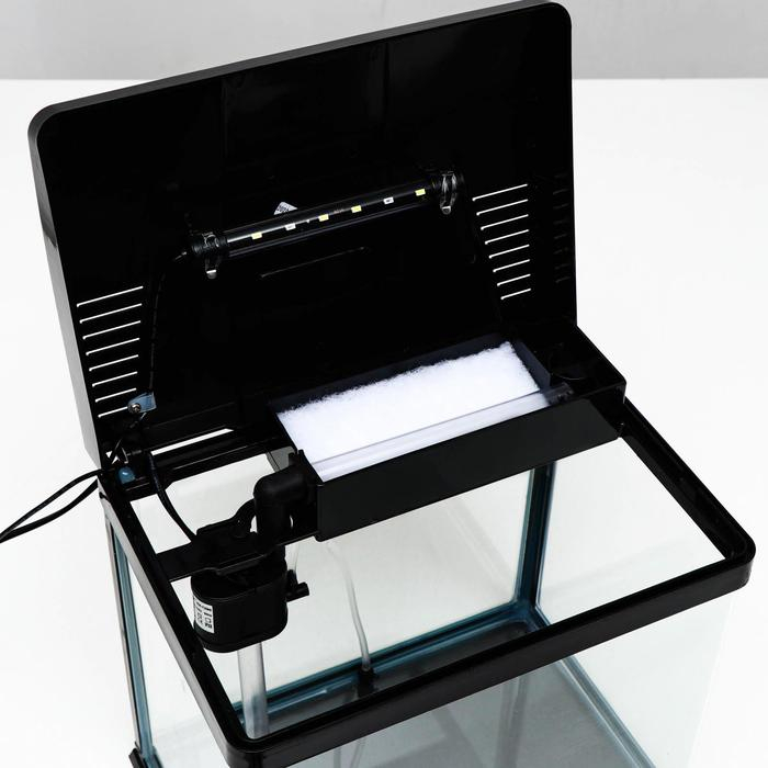 Аквариум SeaStar HX-320F в комплекте: LED-лампа, фильтр, 18 л, черный