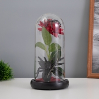 Светильник колба &laquo;Паук с розой&raquo; 1,5Вт, LED, 3xAAA, черный USB 11х11х21см