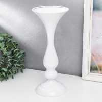 Подсвечник металл на 1 свечу "Изящный" белоснежный 32х13х13 см