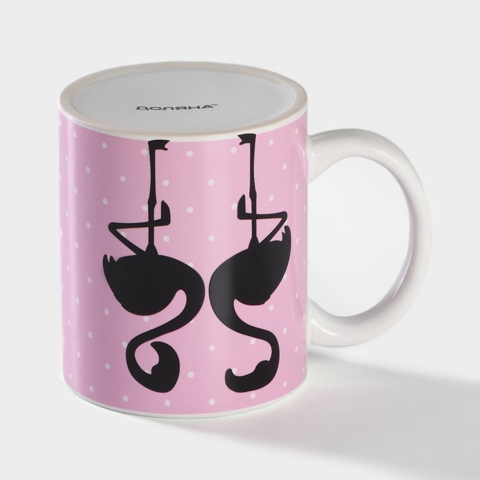 Кружка - хамелеон керамическая Доляна &laquo;Фламинго&raquo;, 350 мл, цвет розовый