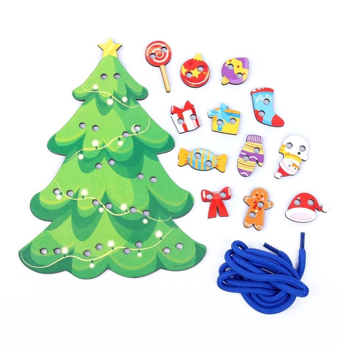 Новогодняя игрушка. Шнуровка &laquo;Новый год! Нарядная ёлочка&raquo;