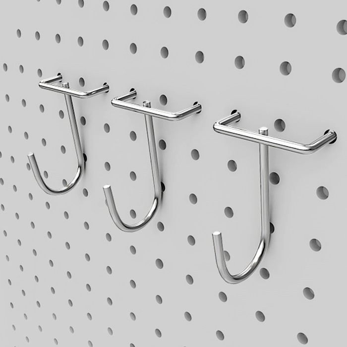 Настенная перфорированная панель односторонняя 60&times;0,6&times;180 см, шаг 2,5 см, цвет серый