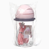 Поильник - непроливайка детский с силиконовой трубочкой и грузиком, от 9 мес., 350 мл., на ленте, цвет розовый, Крошка Я Поильник - непроливайка детский с силиконовой трубочкой и грузиком, от 9 мес., 350 мл., на ленте, цвет розовый, Крошка Я