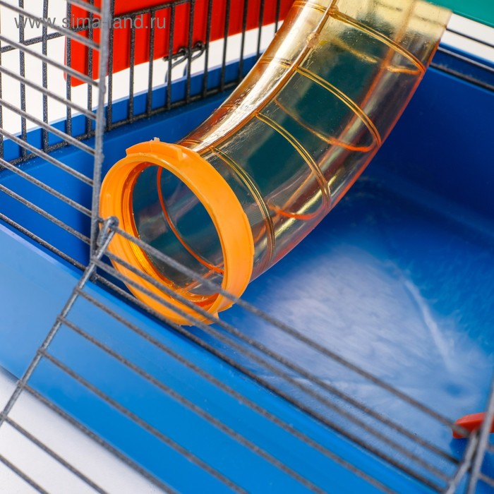 Клетка для грызунов Мини, двухъярусная, с полкой, домом и микс лабиринтов Клетка для грызунов Мини, двухъярусная, с полкой, домом и микс лабиринтов