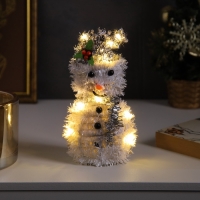 Светодиодная фигура из мишуры «Снеговик в серебристом» 16 × 9 см, 10 LED, батарейки AG10х3 (в комплекте), свечение тёплое белое Светодиодная фигура из мишуры «Снеговик в серебристом» 16 × 9 см, 10 LED, батарейки AG10х3 (в комплекте), свечение тёплое белое