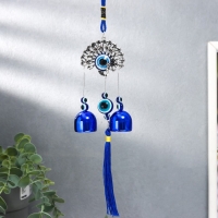Музыка ветра металл "Павлин" от сглаза с кисточкой 2 колокольчика 22х6,5 см Музыка ветра металл "Павлин" от сглаза с кисточкой 2 колокольчика 22х6,5 см