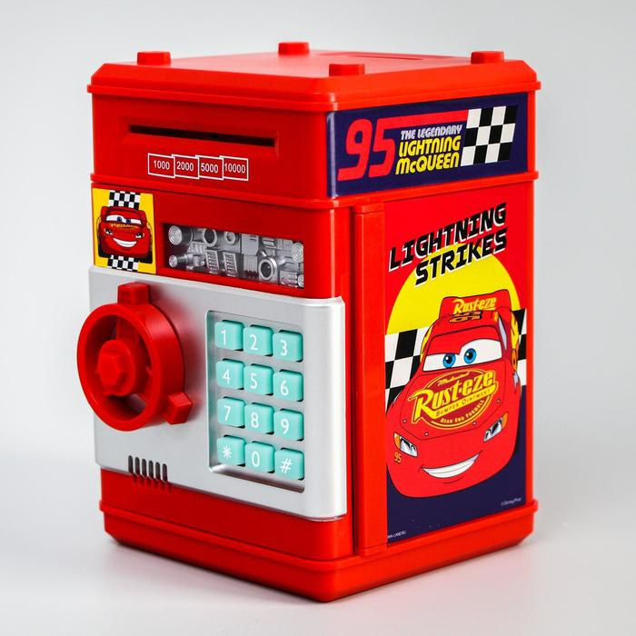 Копилка сейф, 20 см х 14,5 см х 14 см Копилка сейф, 20 см х 14,5 см х 14 см "Молния 95", Тачки