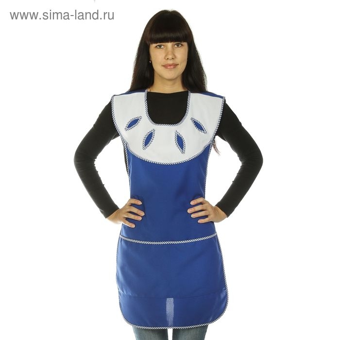 Фартук габардин с круглой кокеткой, р. 52-54, рост 170-176, цвет василёк Фартук габардин с круглой кокеткой, р. 52-54, рост 170-176, цвет василёк