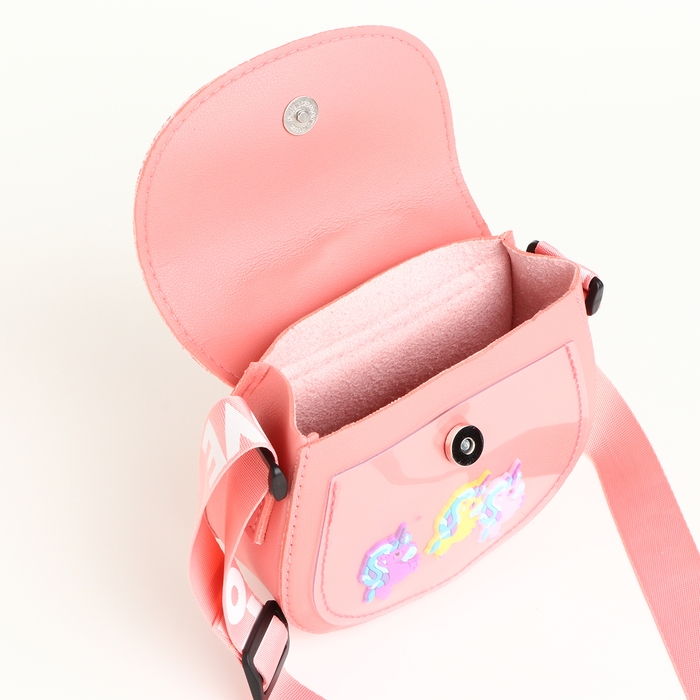 Сумка детская для девочки на клапане «Выбражулька», цвет коралл Сумка детская для девочки на клапане «Выбражулька», цвет коралл