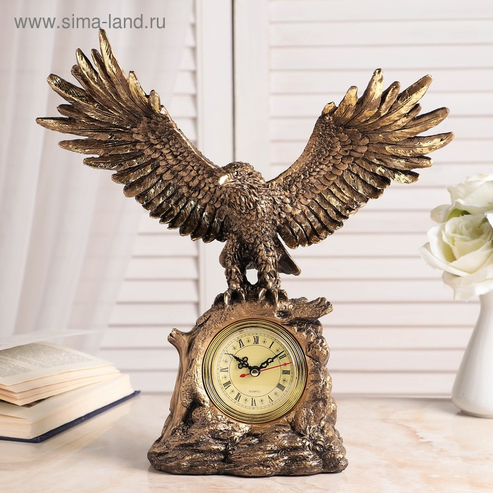 Часы настольные интерьерные каминные "Орел расправил крылья", h-35 см