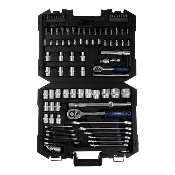 Набор инструментов в кейсе ТУНДРА, автомобильный, CrV, 1/2 Набор инструментов в кейсе ТУНДРА, автомобильный, CrV, 1/2" и 1/4", 99 предметов