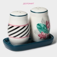 Набор для специй Доляна &laquo;Тропики&raquo;, 2 предмета: солонка, перечница, 130 мл