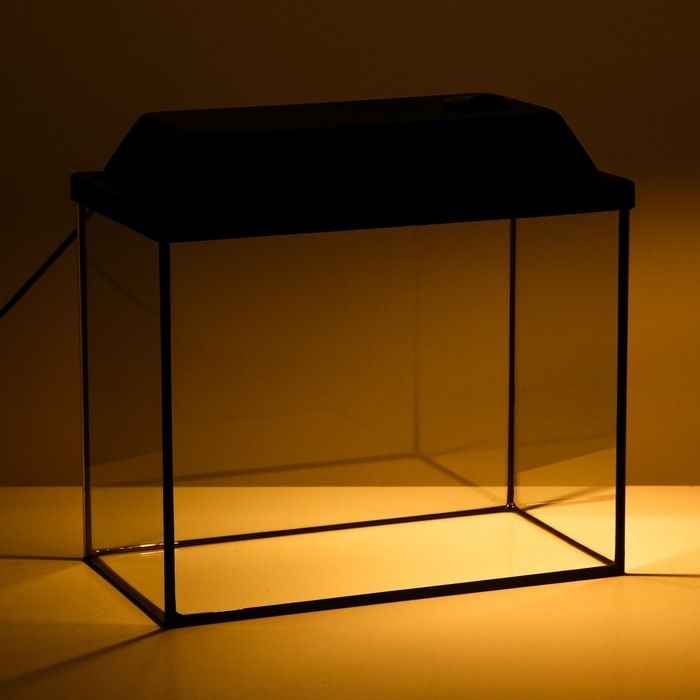 Аквариум "Прямоугольный" с крышкой, 25 литров, 38 х 21 х 31/36 см, чёрный